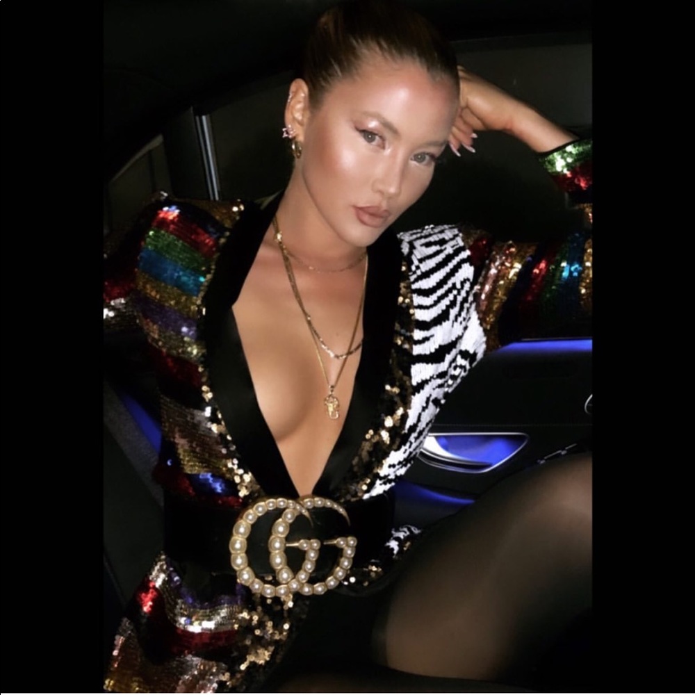 Alice + Olivia Sequin Animal Print Jacket